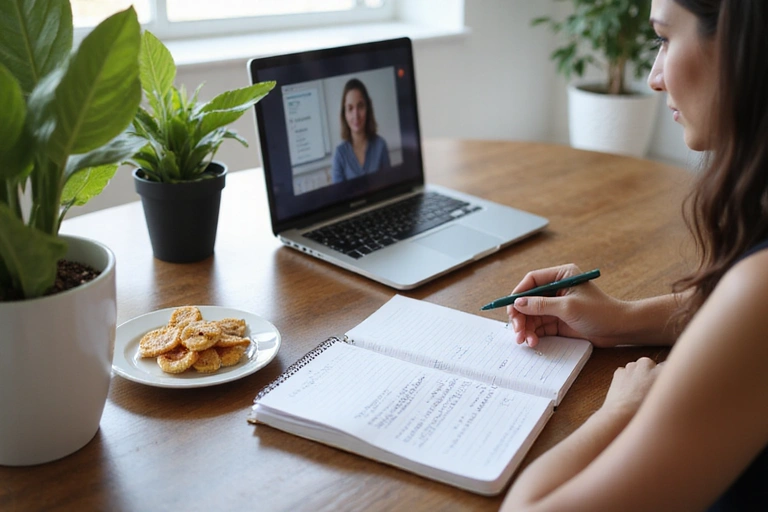 Person preparing notes for a consultation